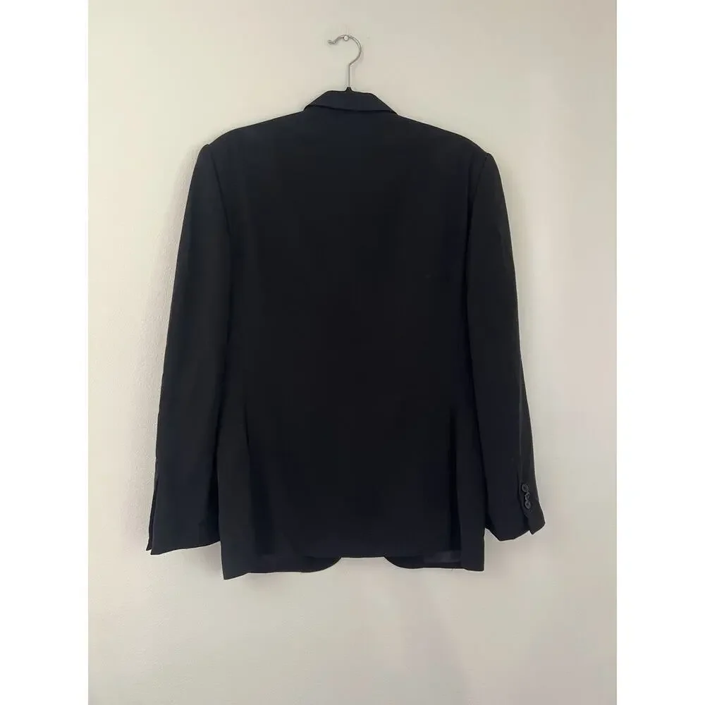 Ralph Lauren Black Label 100% Wool Black Blazer 40R 2 Button Austin Sports Coat